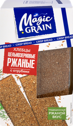 Хлебцы ржаные MAGIC GRAIN Цельнозерновые с отрубями, 160г, картинка