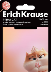 Бумага для заметок ERICHKRAUSE Прима-кошка, 7,5х7,5см, 50 листов, изображение