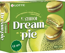 Печенье LOTTE Дрим пай со вкусом дыни, 276г, фото