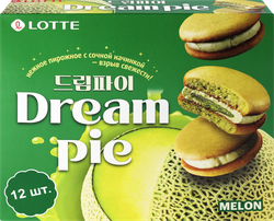 Печенье LOTTE Дрим пай со вкусом дыни, 276г, детальное фото