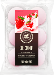 Зефир ПЕТЕРБУРГСКИЙ КОНДИТЕРЪ Клубника со сливками, 300г, крупный план