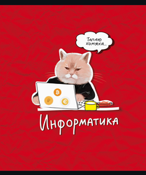 Тетрадь общая ПЗБМ Котопредмет – Информатика, 40 листов, А5, в клетку, на скрепке, Арт. 020194, детальное фото