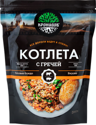 Готовое блюдо КРОНИДОВ Котлета с гречей, 250г, детальное фото