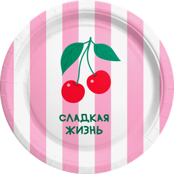 Тарелки бумажные CITY HOME TRADE Пикник Фрукты 23см, Арт. PLT23, 6шт, картинка