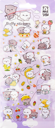Наклейки объемные MESHU Cute kittens, 10х23см, с блестками, картинка