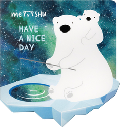 Набор MESHU Polar Bears, флажки-закладки и самоклеящиеся блоки, 20 листов, 5 цветов, вид