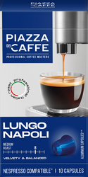Кофе в капсулах PIAZZA DEL CAFFE Лунго Наполи молотый жареный, 10кап, картинка
