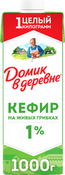 Кефир ДОМИК В ДЕРЕВНЕ 1%, без змж, 1000г, фотография