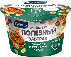 Йогурт VIOLA Полезный завтрак Гранола, изюм 5%, без змж, 180г, вид