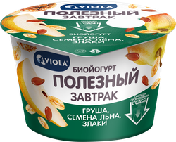 Йогурт VIOLA Полезный завтрак Груша, грецкий орех 5%, без змж, 180г, картинка