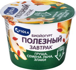 Йогурт VIOLA Полезный завтрак Груша, грецкий орех 5%, без змж, 180г, фотография