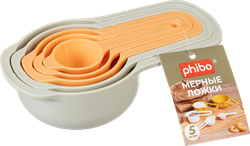 Набор мерных ложек PHIBO 14,5х8х4см, 5шт, картинка