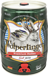 Напиток пивной светлый WOLPERTINGER Премиум Хеллес фильтрованный пастеризованный 4,9%, 5л, вид