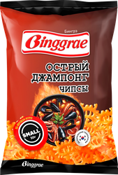 Чипсы пшеничные БИНГРЭ со вкусом острого корейского супа Джампонг, 40г, фото