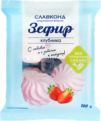 Зефир СЛАВКОНД Клубничный, без сахара, 180г, фото