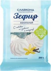 Зефир СЛАВКОНД Ванильный, без сахара, 180г, фотография