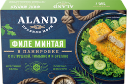 Минтай замороженный ALAND с петрушкой, тимьяном и орегано, филе в панировке, 300г, фотография