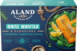 Минтай замороженный ALAND с базиликом, розмарином и орегано, филе в панировке, 300г, фото