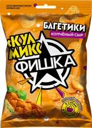Сухарики пшеничные ФИШКА Багетики, со вкусом копченого сыра, 80г, детальное фото