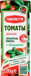 Мякоть томатов ПИКАНТА с базиликом, протертая, 220г, детальное фото