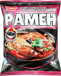 Лапша ПАСТА-МАМА Рамен со вкусом острой говядины и Тайским соусом, 90г, вид