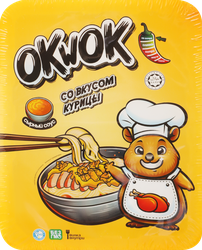 Лапша OKWOK со вкусом курицы в сырном соусе, 100г, изображение