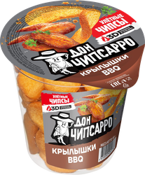 Чипсы пшеничные ДОН ЧИПСАРРО со вкусом крылышек BBQ, 90г, картинка