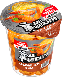 Чипсы пшеничные ДОН ЧИПСАРРО со вкусом крылышек BBQ, 90г, вид