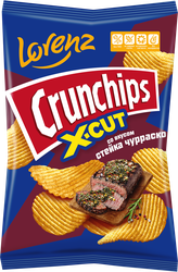 Чипсы картофельные LORENZ Crunchips X-cut со вкус. стейка чураско, детальное фото
