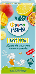 Напиток фруктовый ФРУТОНЯНЯ Яблоко, банан, лимон, манго и маракуя, сокосодержащий, с 8 месяцев, 200мл, фото