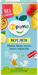 Напиток фруктовый ФРУТОНЯНЯ Яблоко, банан, лимон, манго и маракуя, сокосодержащий, с 8 месяцев, 500мл, фото