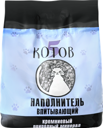Наполнитель для кошачьего туалета 5 КОТОВ впитывающий голубой, 3,4кг, фото