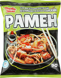 Лапша ПАСТА-МАМА Рамен со вкусом острой курицы и Тайским соусом, 90г, фотография