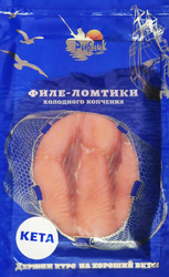 Кета холодного копчения РЫБНИК филе-ломтики, 100г, фотография