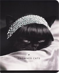 Тетрадь LOREX Crowned cats, 48 листов, А5, в клетку, на скрепке, офсет, глиттер, фотография