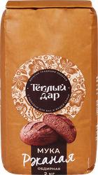 Мука ржаная ТЕПЛЫЙ ДАР обдирная, 2кг, вид