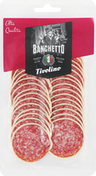 Колбаса сырокопченая BANCHETTO Тиволино в сырной таух-массе, нарезка, 80г, картинка