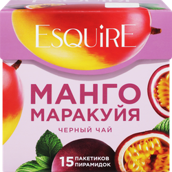 Чай черный ESQUIRE Манго-Маракуйя, байховый ароматизированный, 27г, вид
