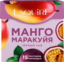 Чай черный ESQUIRE Манго-Маракуйя, байховый ароматизированный, 27г, детальное фото