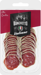 Колбаса сырокопченая BANCHETTO Итальяно в сырной таух-массе, нарезка, 80г, фотография