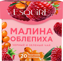 Изображение товара Чай черный и зеленый ESQUIRE Малина-облепиха, байховый ароматизированный, 36г