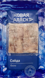 Сайда замороженная НОВАЯ АЛЯСКА филе бескостное без кожи, 400г, вид