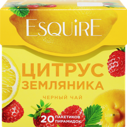 Чай черный ESQUIRE Земляничный цитрус, байховый ароматизированный, 36г, фотография