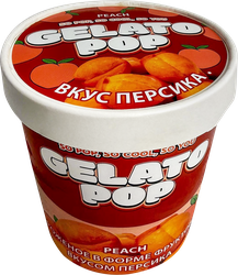 Мороженое в форме фруктов GELATO POP со вкусом персика 1,82%, без змж, картонный стакан, 190г, картинка