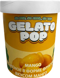 Мороженое в форме фруктов GELATO POP со вкусом манго 1,82%, без змж, картонный стакан, 190г, фото