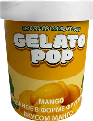 Мороженое в форме фруктов GELATO POP со вкусом манго 1,82%, без змж, картонный стакан, 190г, картинка