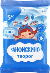 Творог АНФИСКИНО 5%, без змж, 180г, изображение