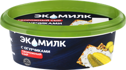 Сыр творожный ЭКОМИЛК с огурчиками не менее 60%, без змж, 120г, изображение