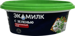 Сыр творожный ЭКОМИЛК с зеленью не менее 60%, без змж, 120г, фотография