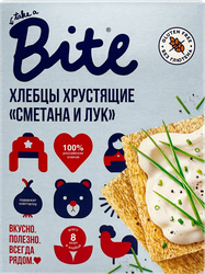 Хлебцы кукурузно-рисовые TAKE A BITE Хрустящие, со вкусом сметана и лук, 100г, детальное фото